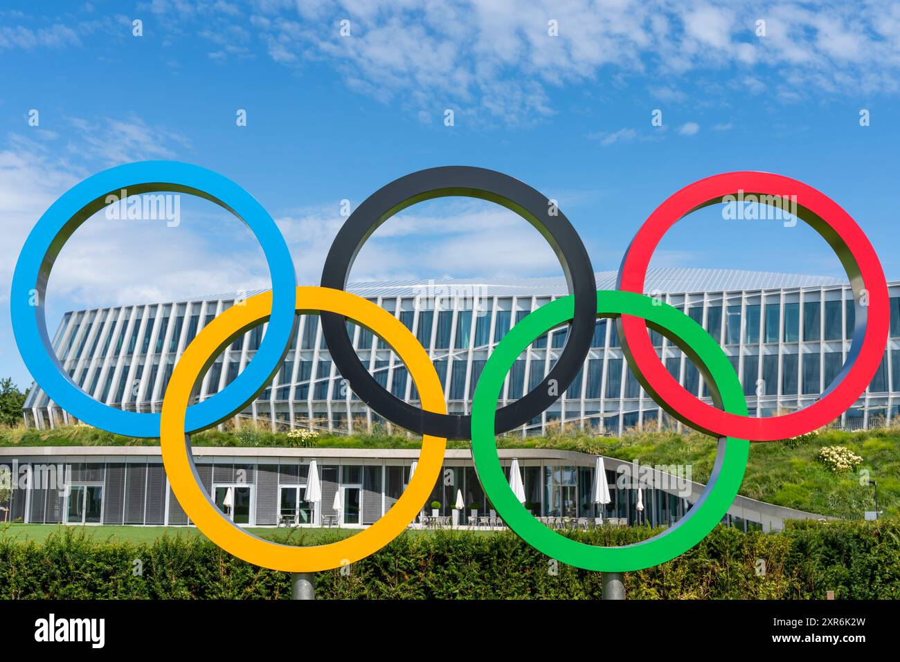 IOC, International Olympic Committee building headquarters in Lausanne, Switzerland Stock Photo