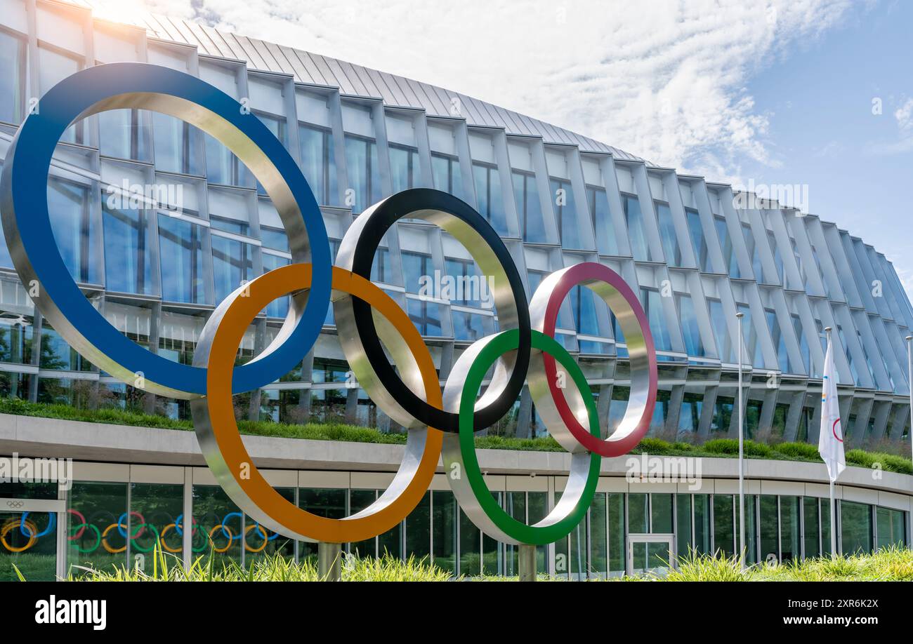 IOC, International Olympic Committee building headquarters in Lausanne, Switzerland Stock Photo