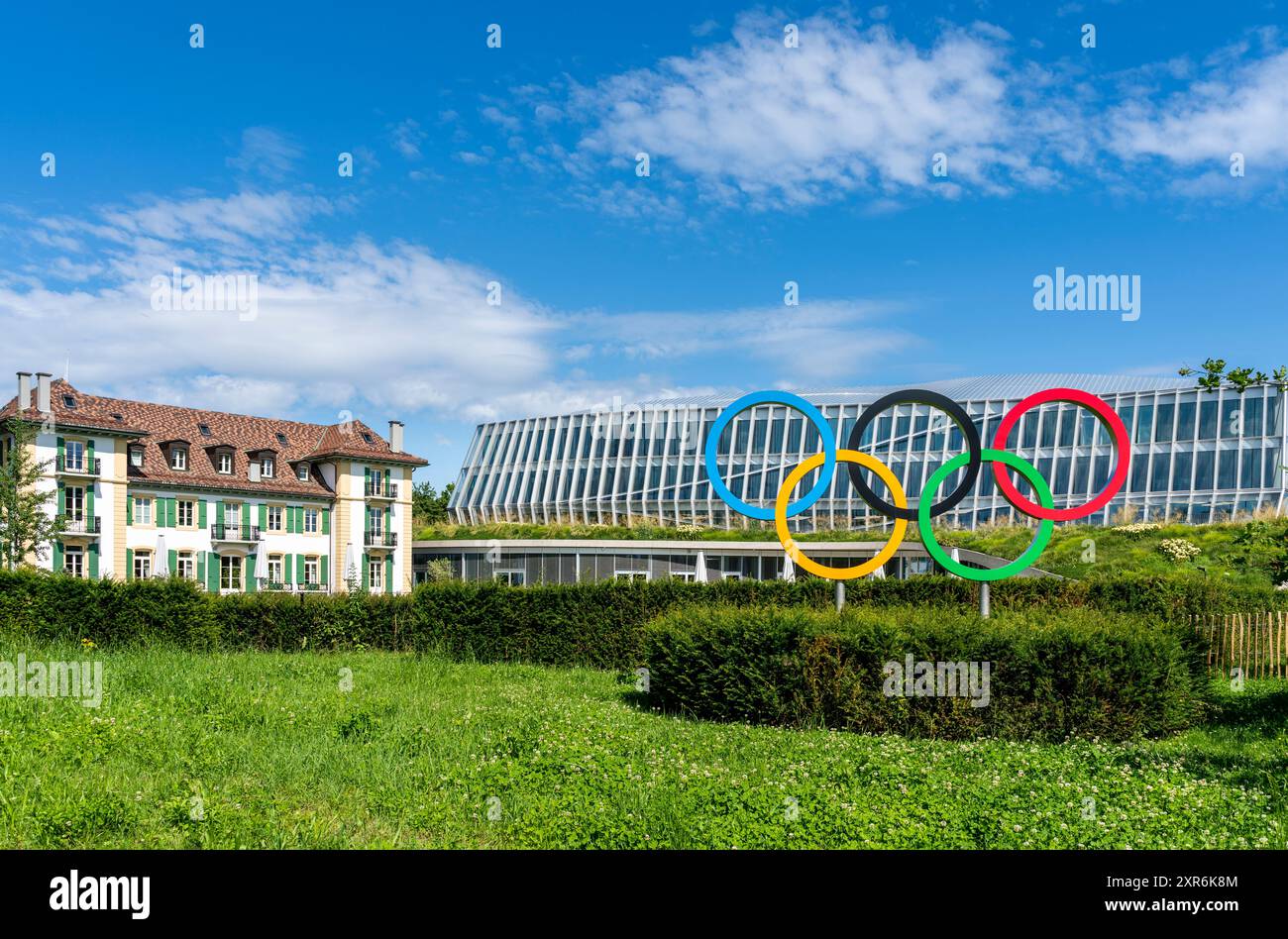 IOC, International Olympic Committee building headquarters in Lausanne, Switzerland Stock Photo