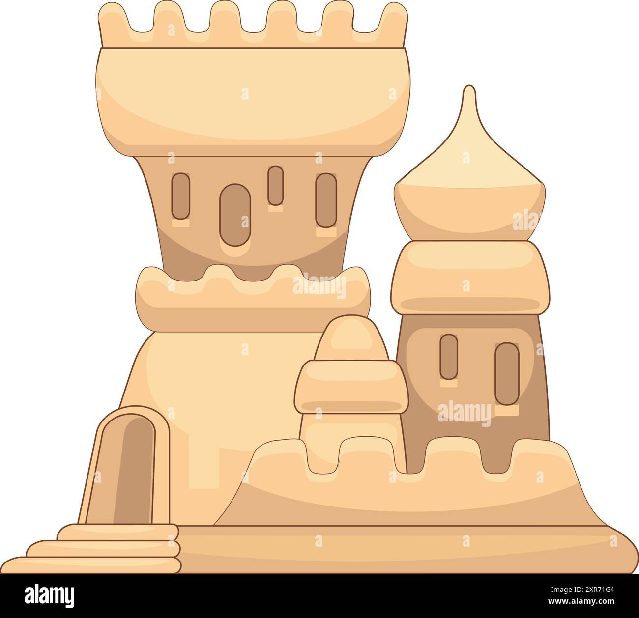 Sandcastle building family Stock Vector Images - Alamy