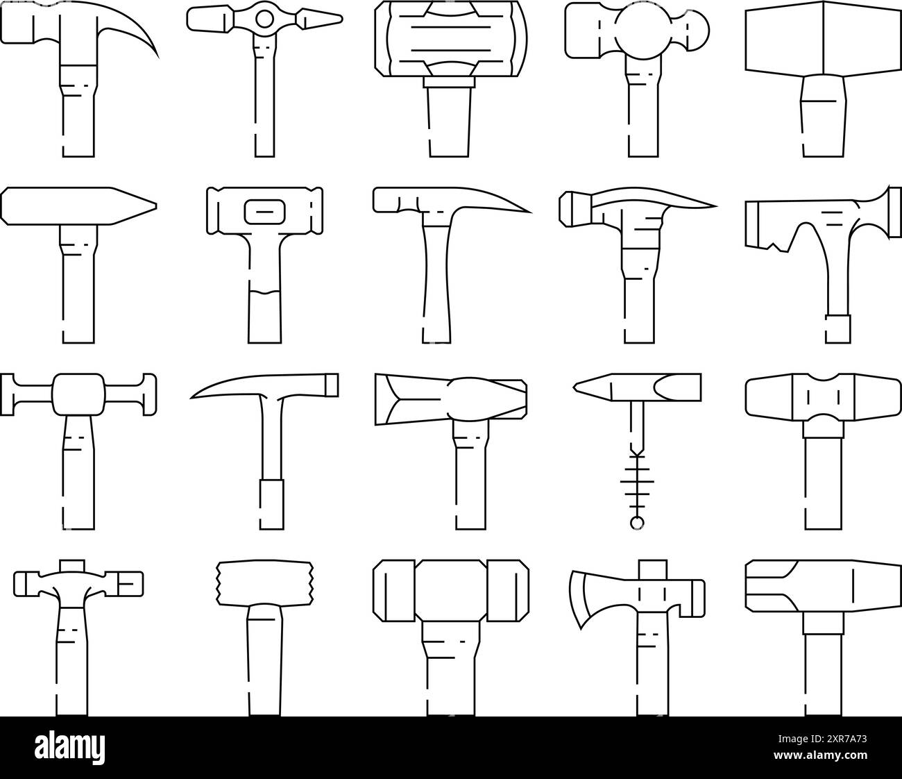 Mallet hammer vintage tool Stock Vector Images - Alamy