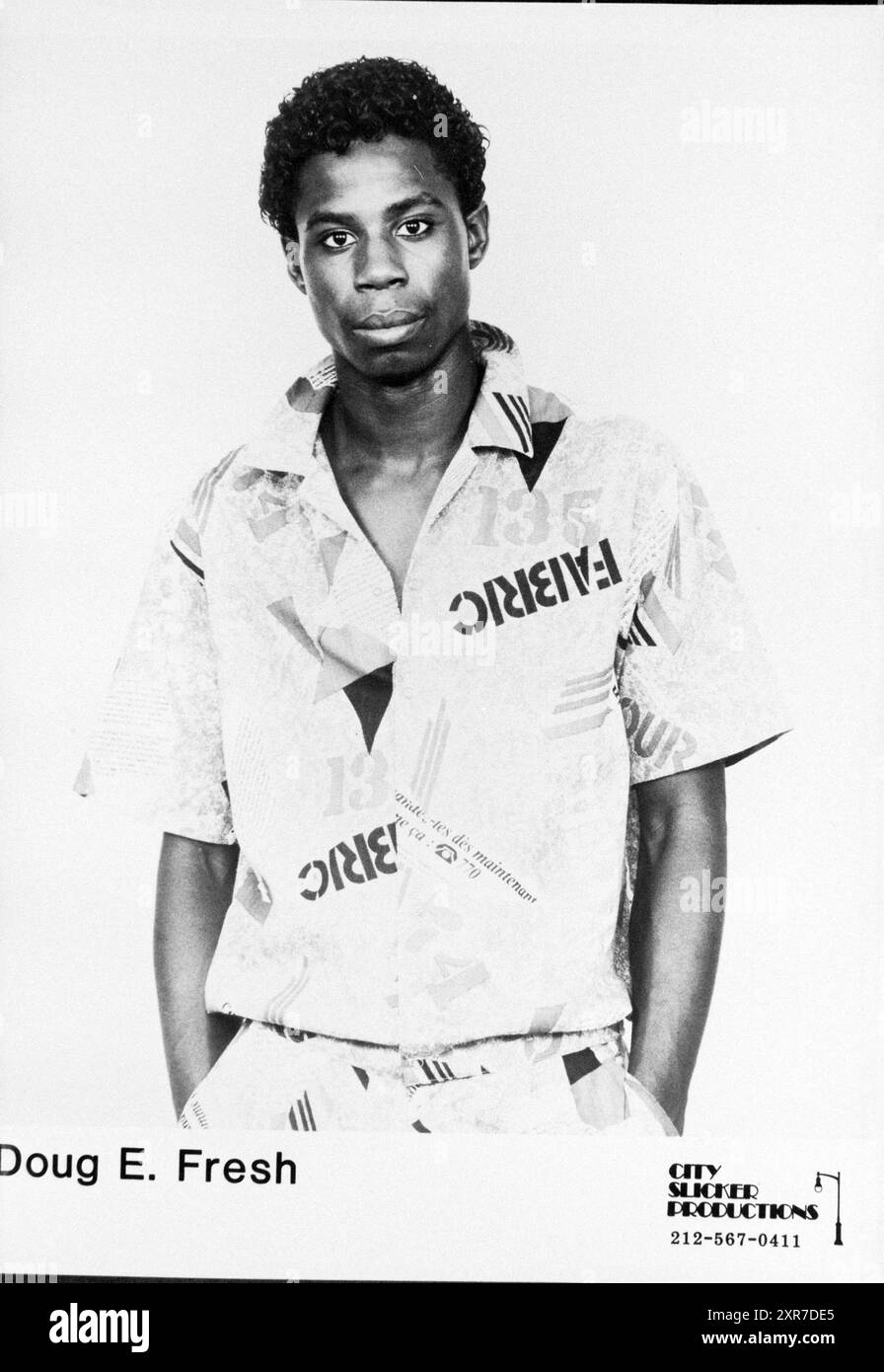 Doug E. Fresh rapper from Barbados, 06-12-1985, Whizgle Dutch News: Historic Images Tailored for the Future. Explore The Netherlands past with modern perspectives through Dutch agency imagery. Bridging yesterday's events with tomorrow's insights. Embark on a timeless journey with stories that shape our future. Stock Photo