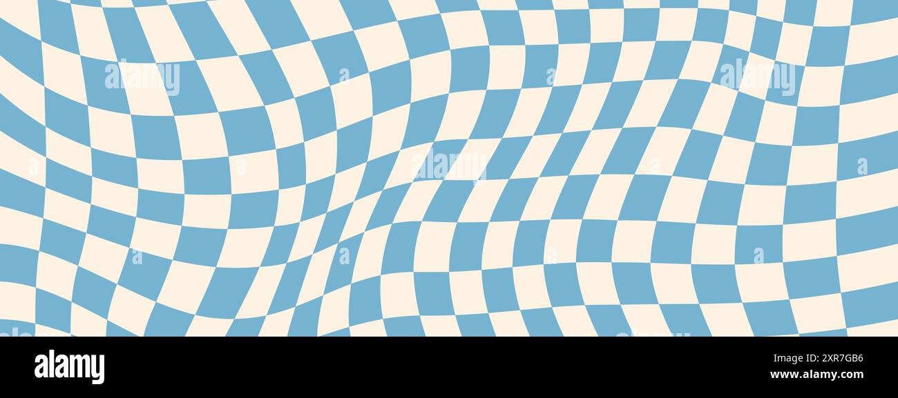 Groovy psychedelic checkerboard in Y2k style. Vintage aesthetic. Vector ...