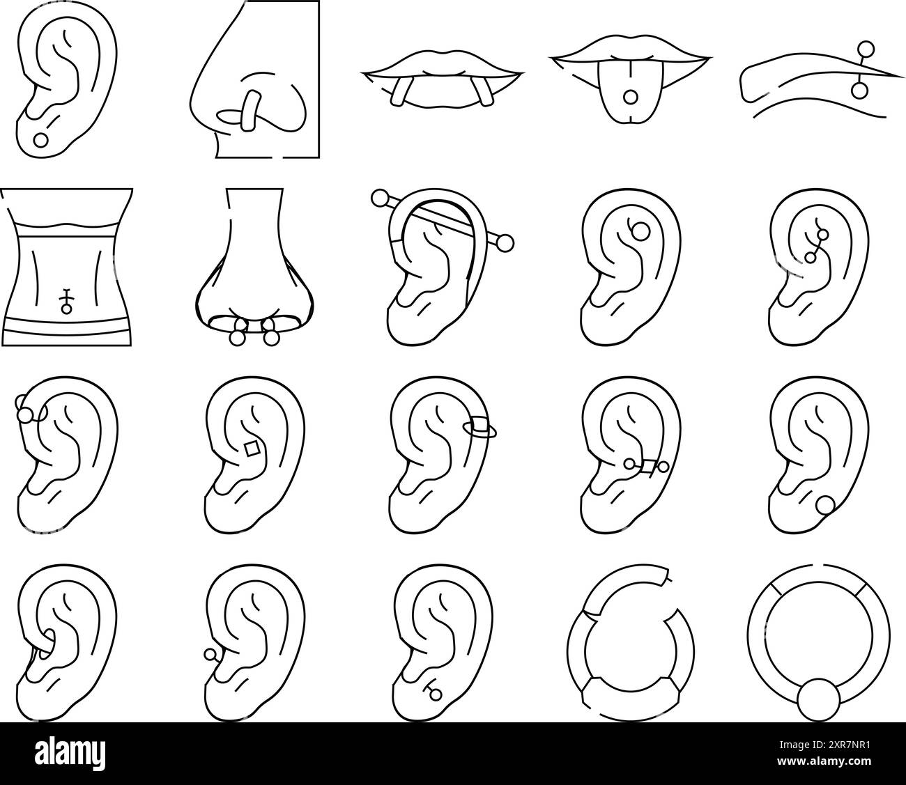 Beautiful black ear ring Black and White Stock Photos & Images - Alamy