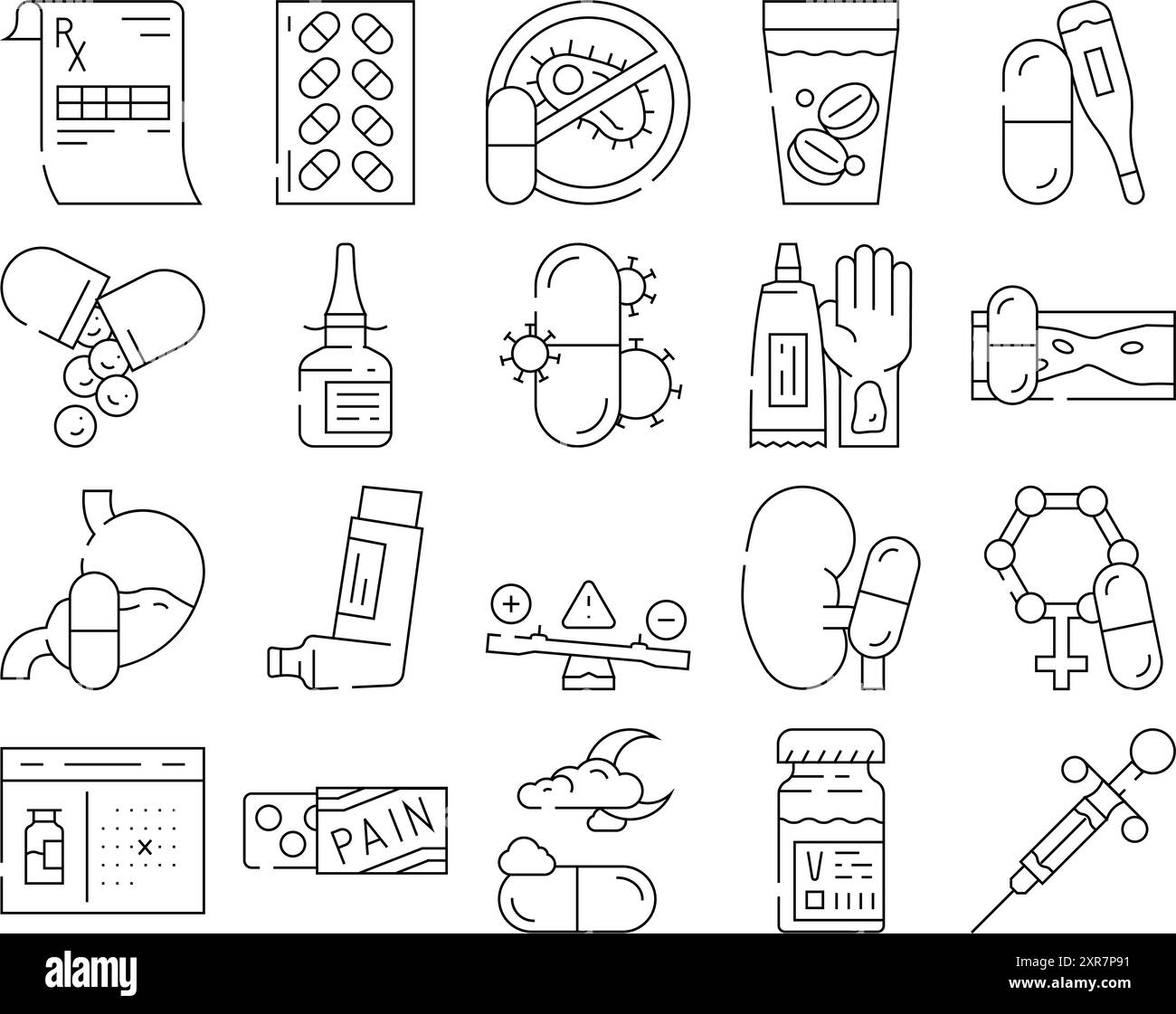 medicines pharmacy medical health icons set vector Stock Vector Image ...