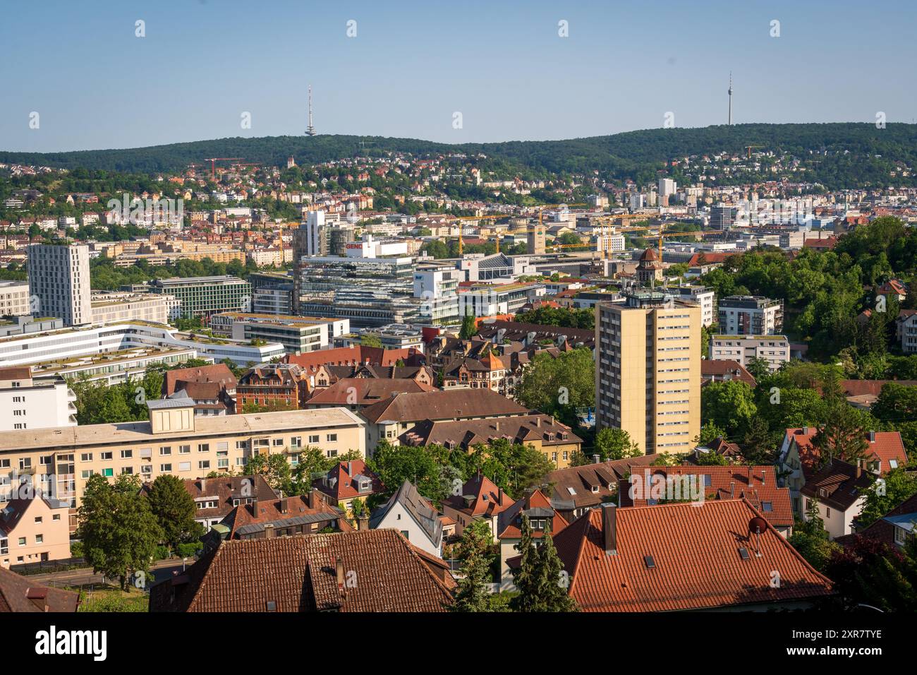 The City views of Stuttgart from a high Overlook, Stuttgart, Germany ...