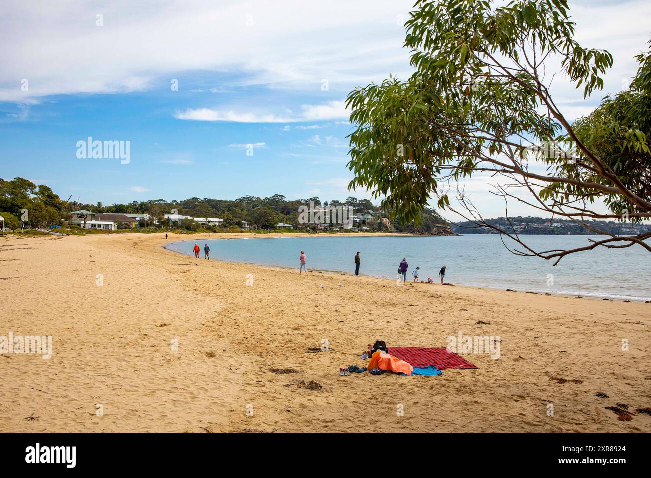 Bundeena in the Royal National Park Australia, Hordens beach in Bundeena pictured on a winters day. Stock Photo