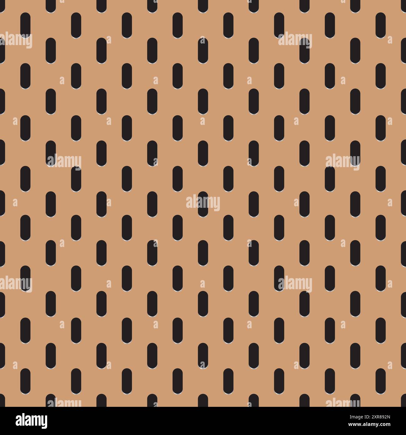 Peg board perforated texture background material with oval holes seamless pattern board vector illustration. Stock Vector