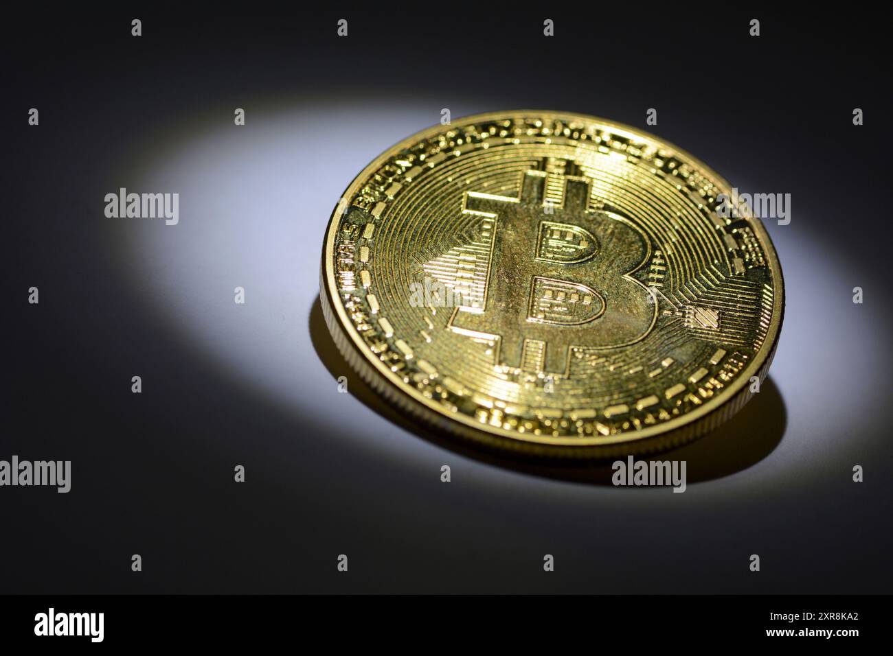 Concept picture of a physical bitcoin coin Stock Photo - Alamy
