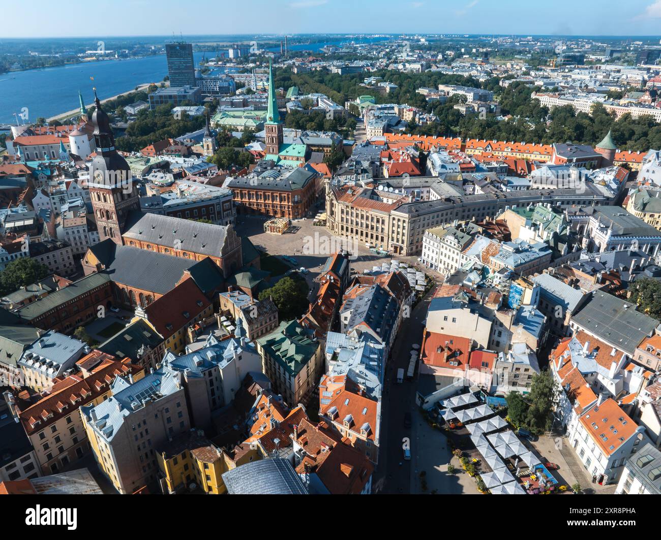 Aerial view of the Riga old town in Latvia Stock Photo - Alamy