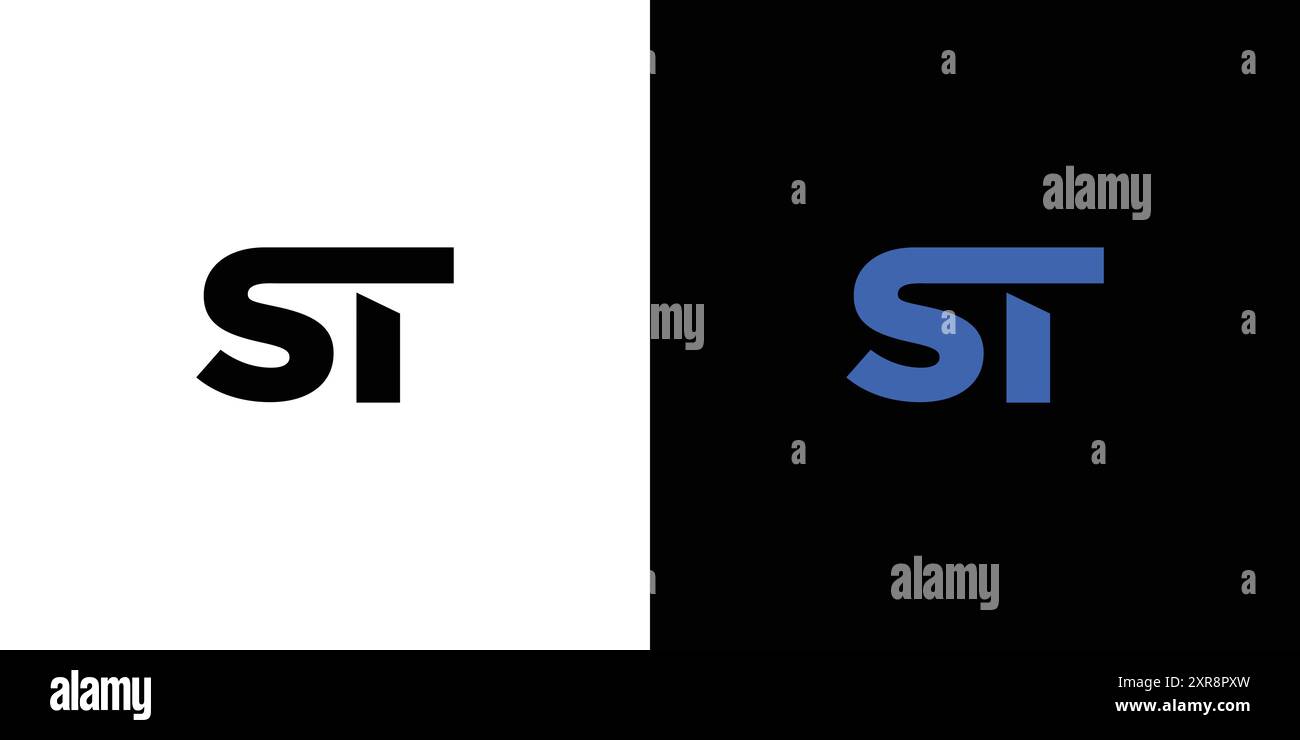Modern and strong ST logo design Stock Vector