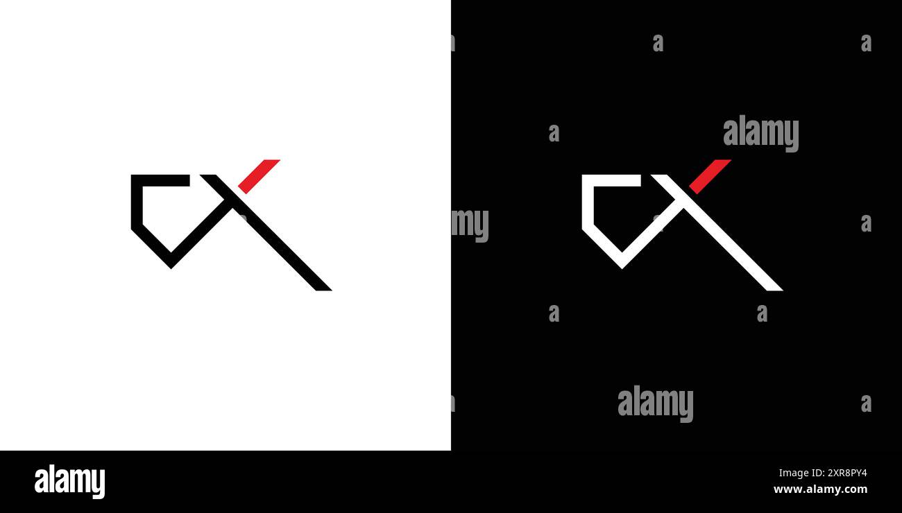 Modern and strong CX logo design Stock Vector