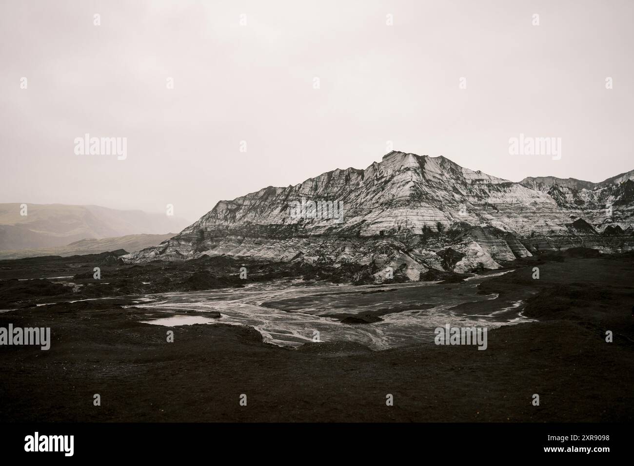 Glacier mountain in rain and fog Stock Photo - Alamy