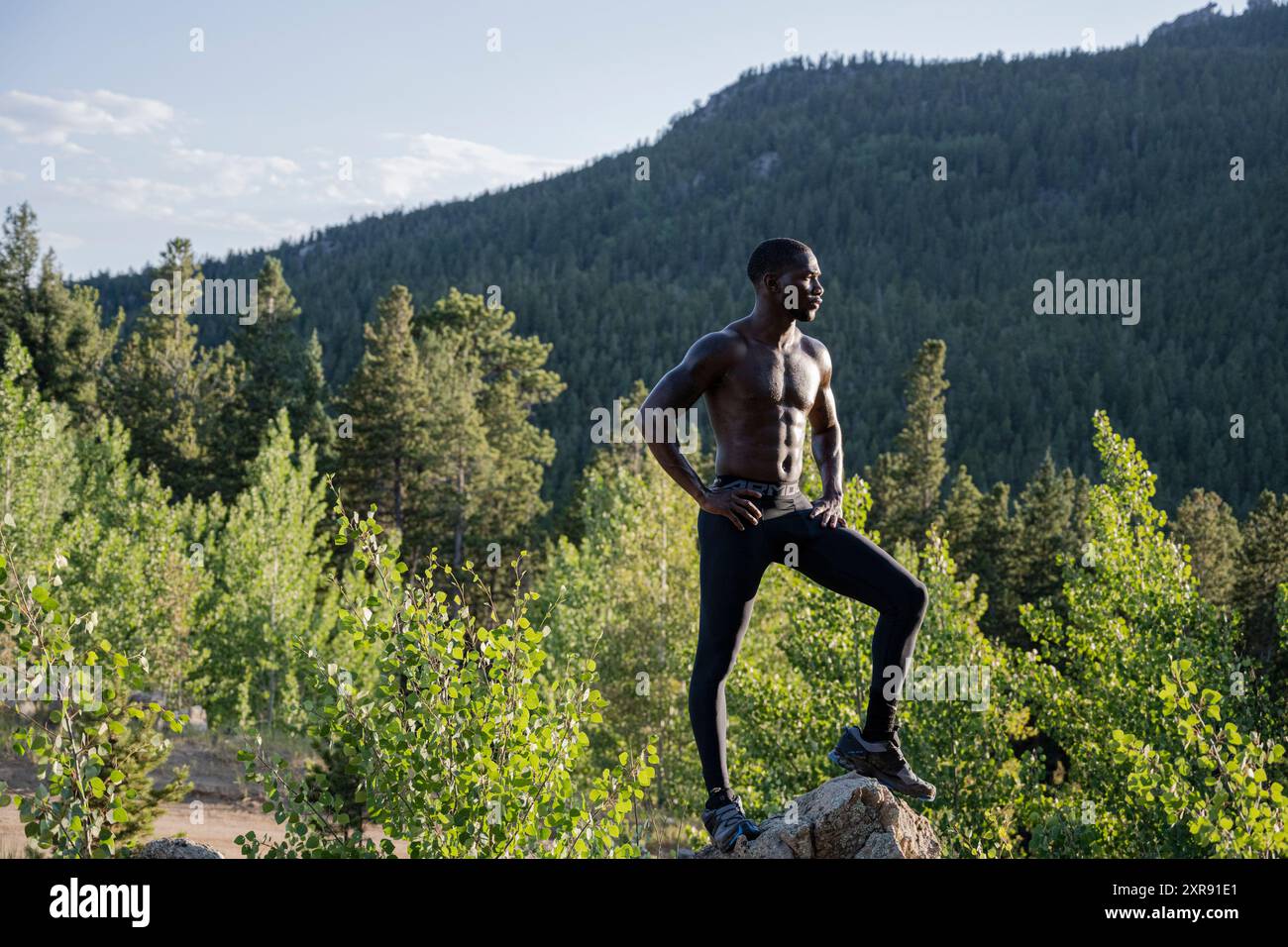 Portrait of a fit African American male Stock Photo