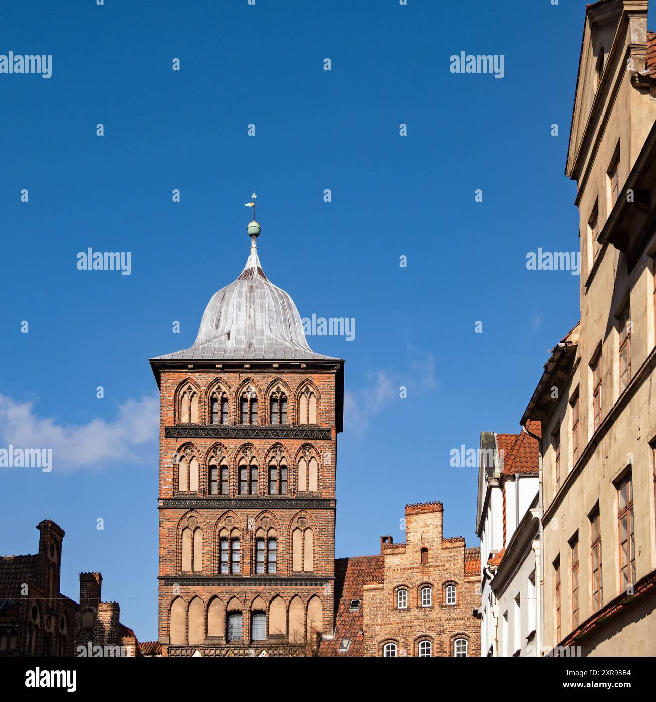 View of the historic castle gate in the old town of Lübeck, Germany ...