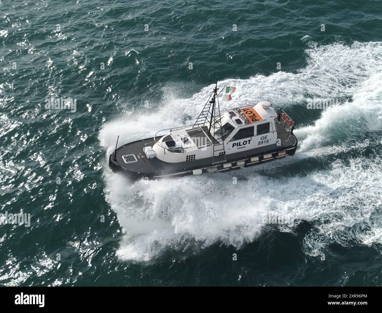 Nautical harbor pilot boat Stock Photo - Alamy