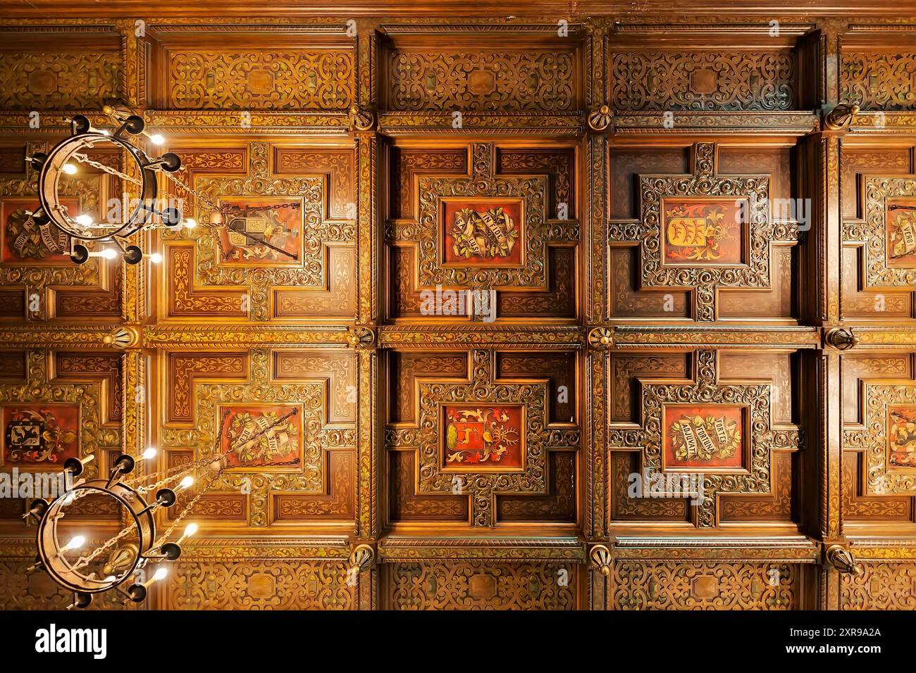 Interiors - ceiling - of Peles Castle, Sinaia, Romania Stock Photo - Alamy