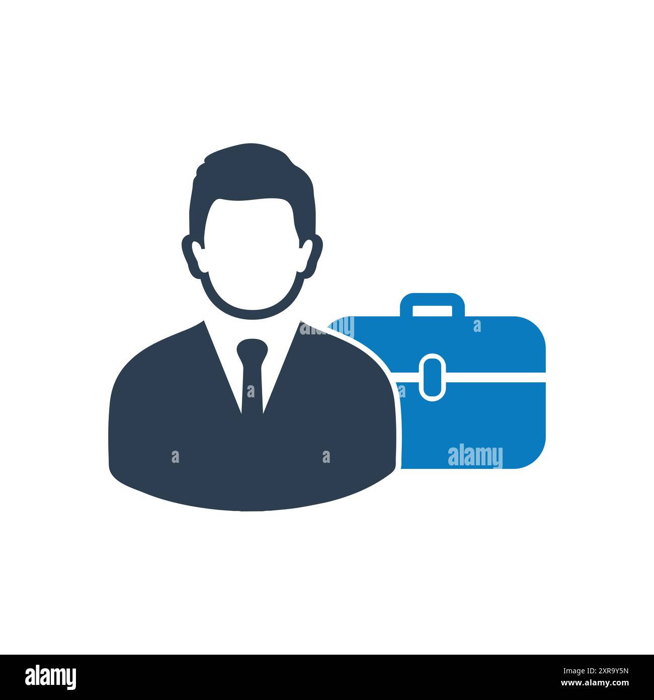 Career Icon. With Businessman and Briefcase Symbols. Editable Flat ...