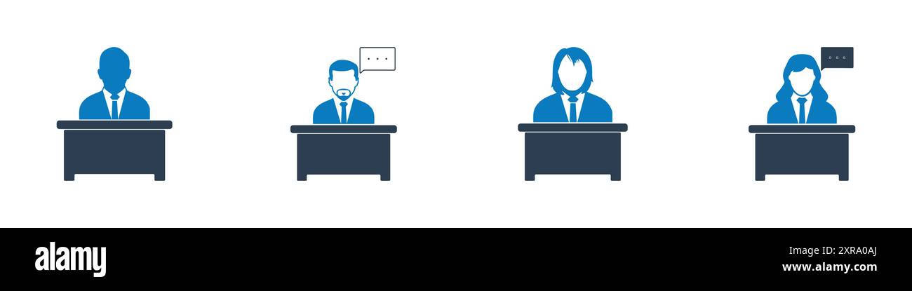 Business Manager Icon Set. Collection of Businessman, Businesswomen ...
