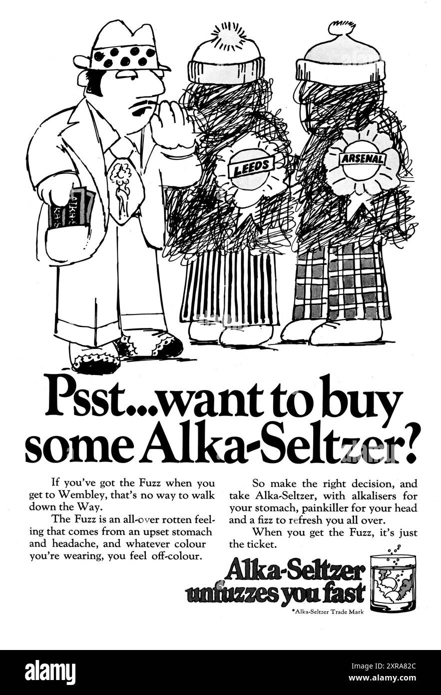 Alka-Seltzer advert from 1972. Stock Photo