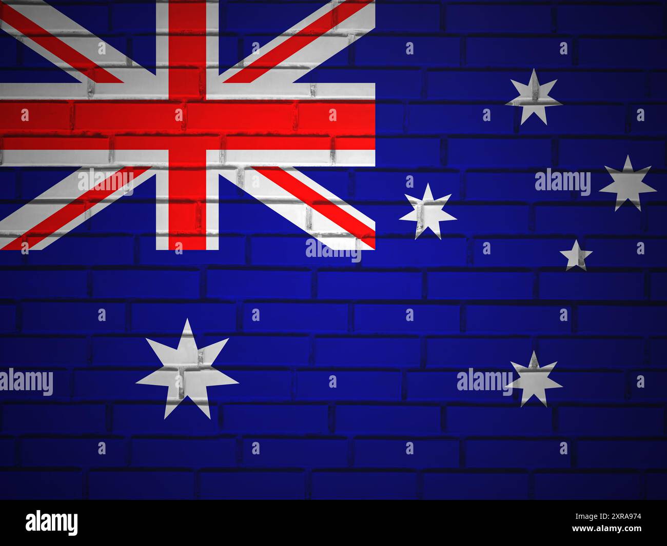 Brick wall Australia flag background. 3d illustration Stock Photo - Alamy