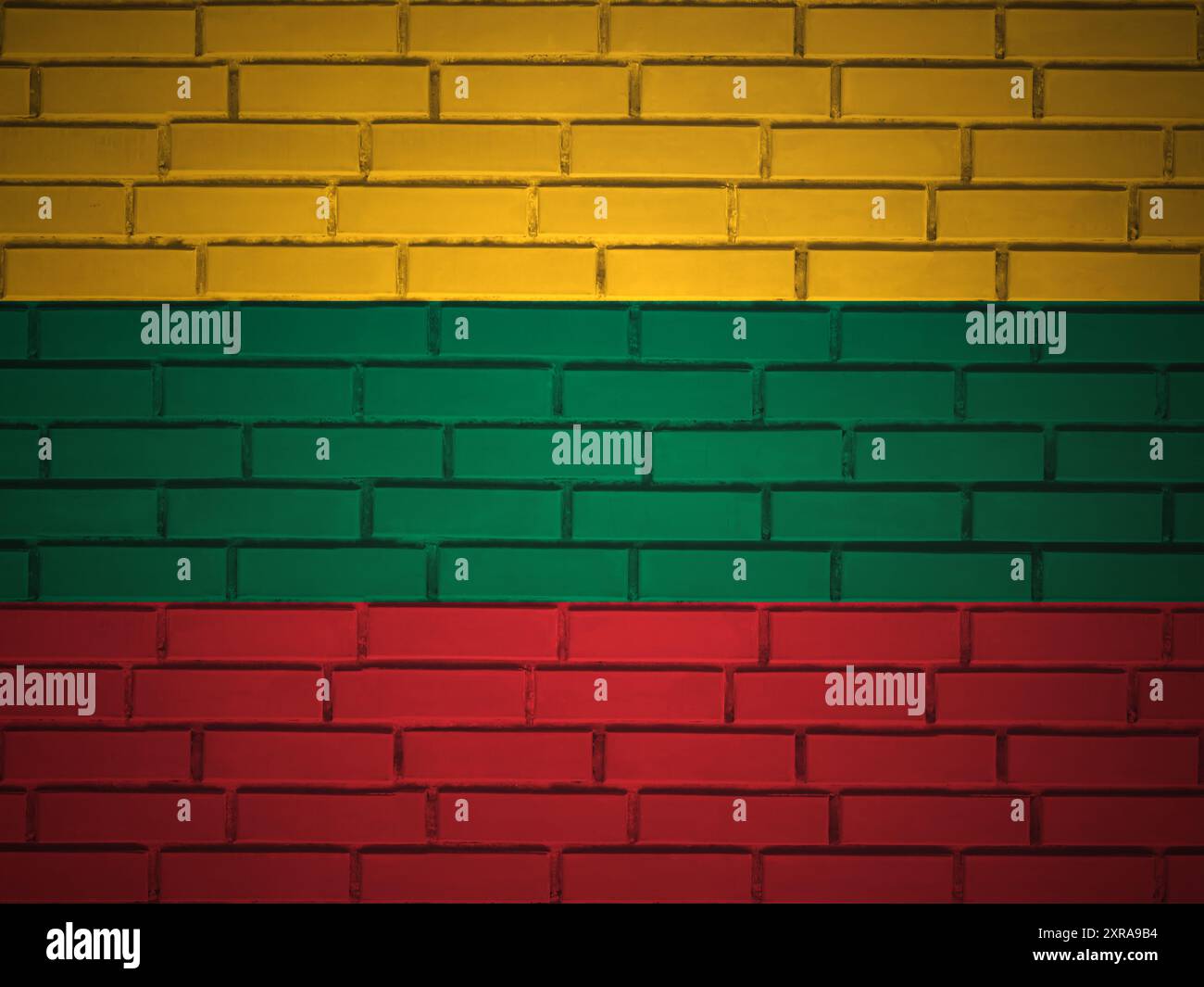 Brick wall Lithuania flag background. 3d illustration Stock Photo - Alamy