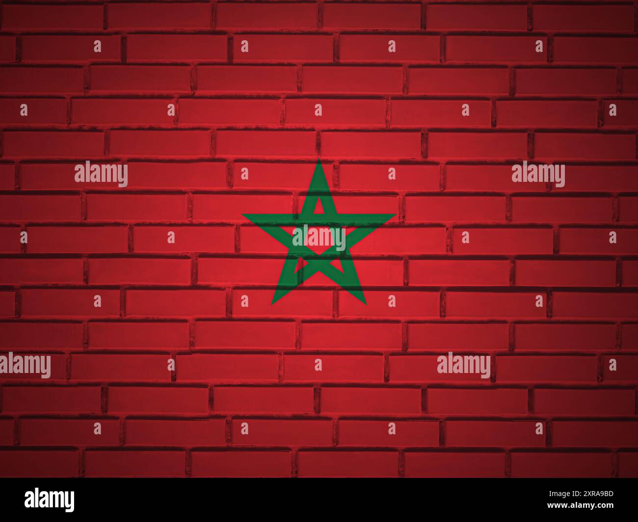 Brick wall Morocco flag background. 3d illustration Stock Photo - Alamy