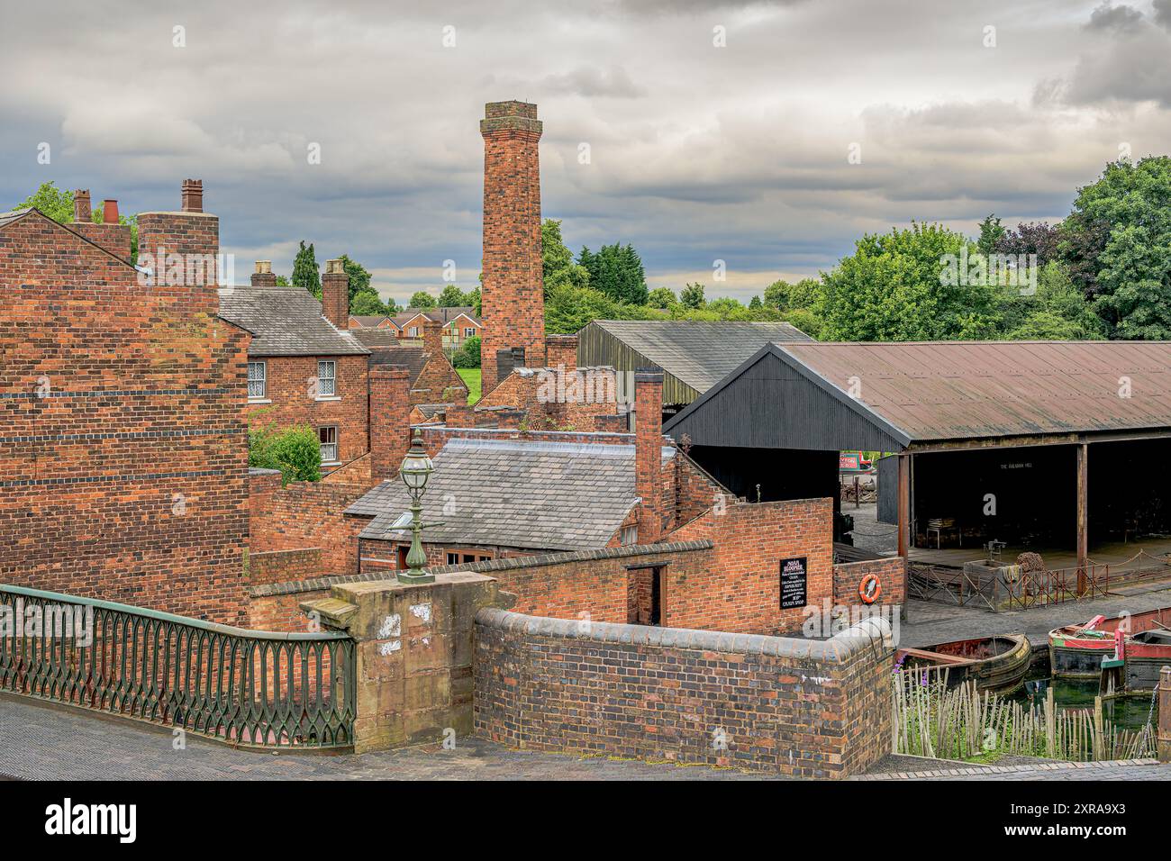 industrial rooftops with canal bridge in Dudley UK Stock Photo - Alamy