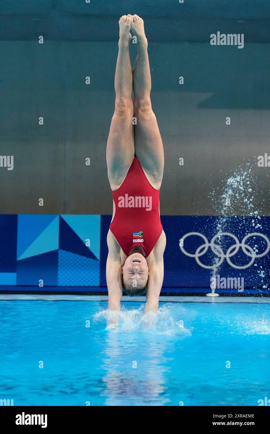 South Africa's Julia Vincent competes in the women's 3m springboard ...