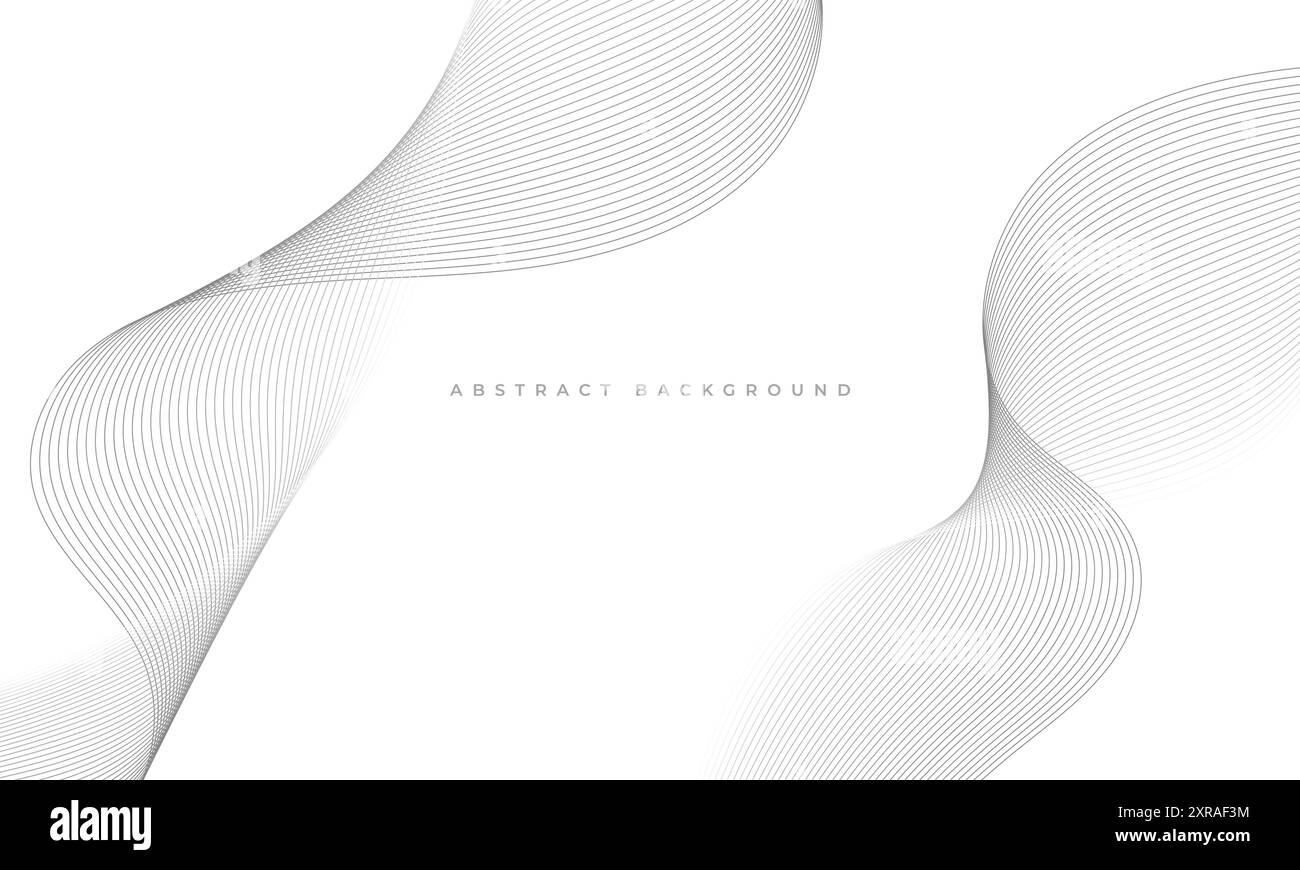 Abstract white background with black wavy lines. Vector illustration ...