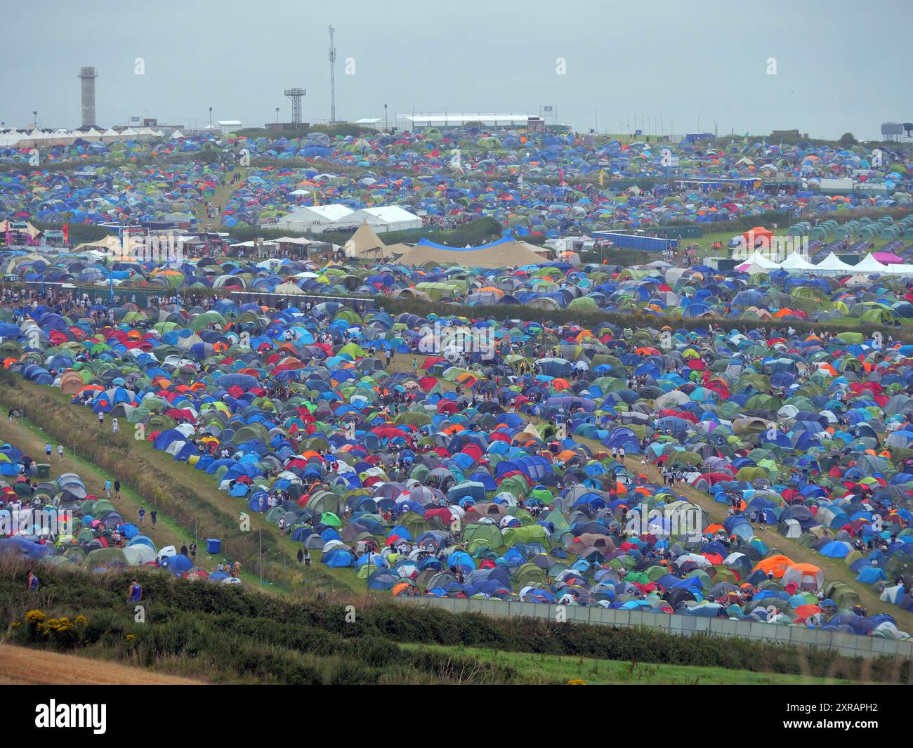 Boardmasters surf and Music festival Huge Tent city at Watergate Bay