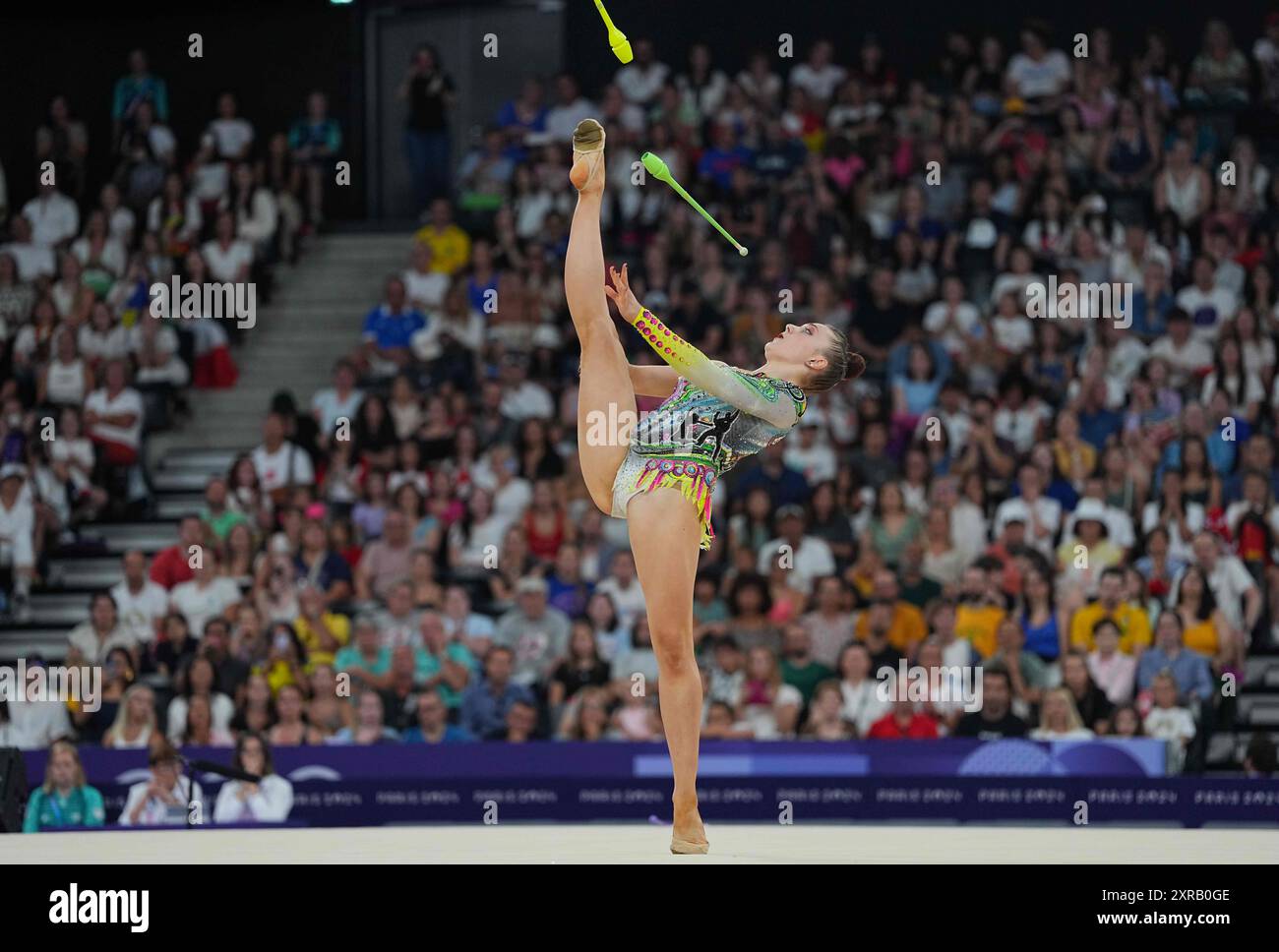 August 09 2024: Margarita Kolosov (Germany) competes during the Individual All-Around Final on Day 14 of the Olympic Games at La Chapelle Arena, Paris, France. Ulrik Pedersen/CSM. Stock Photo