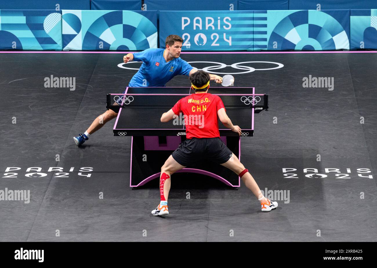 Kristian Karlsson Of Sweden Against Wang Chuqin Of China In The kristian-karlsson-of-sweden-against-wang-chuqin-of-china-in-the