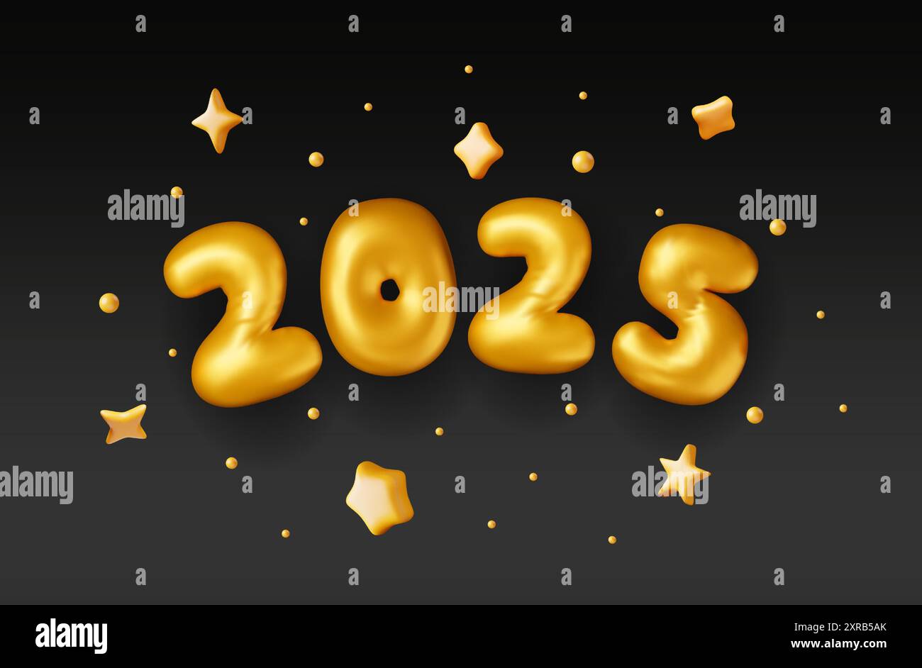 3d gold balloon 2025 new year symbol Stock Vector Image & Art - Alamy