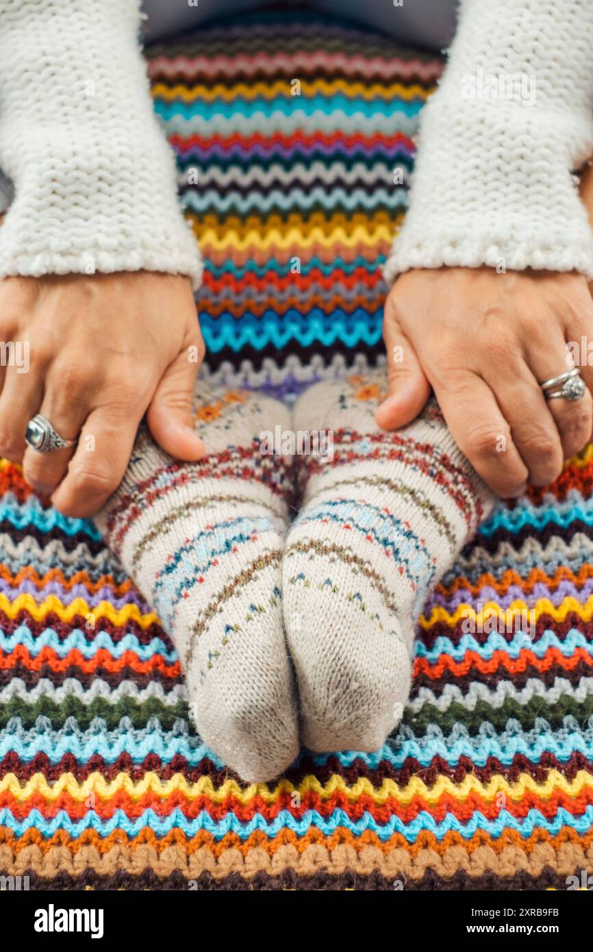Mature woman tired feet hi-res stock photography and images - Alamy