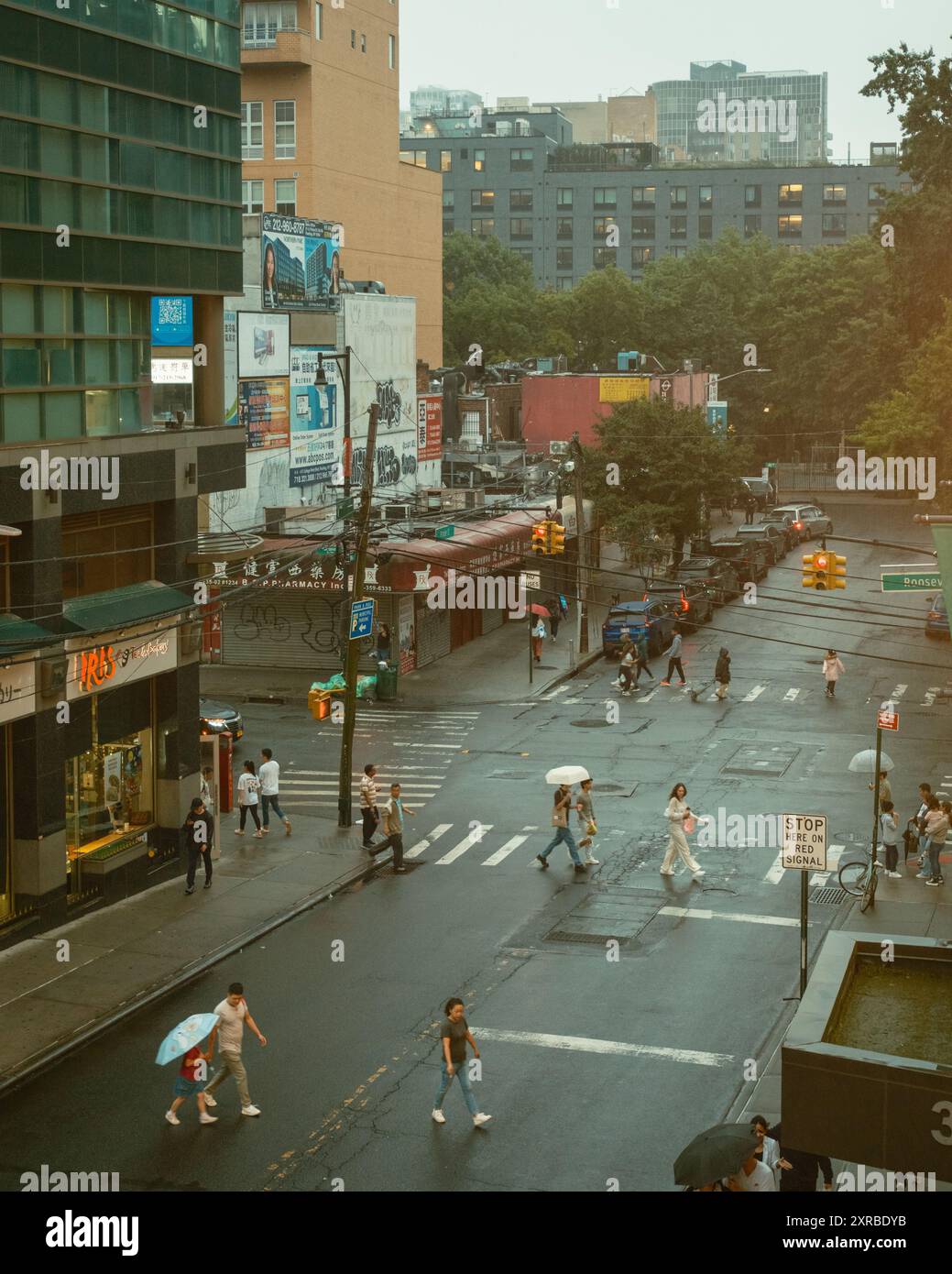 The intersection of Roosevelt Avenue and Prince Street in Flushing ...