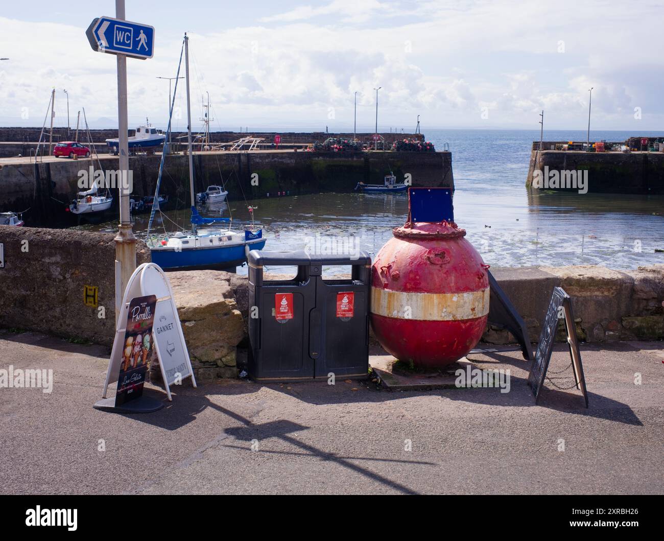 The sea mine on the harbourside at St Monans in Fife, Scotland Stock Photo