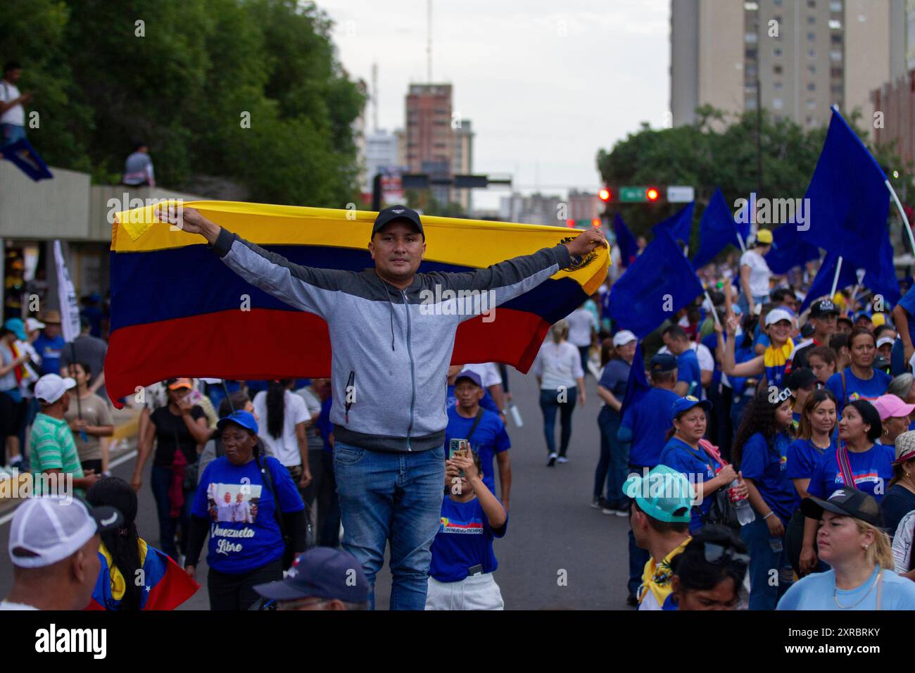 Maracaibo,23-07-2024.Supporters of Edmundo Gonzalez, and Maria Corina ...