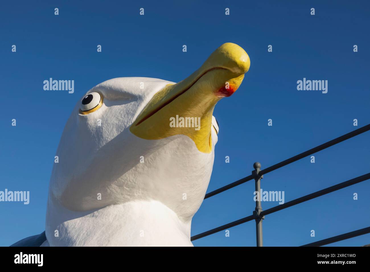 England, Kent, Folkestone, Folkestone Harbour, Creative Folkestone Artwork titled 'The Mobile Gull Appreciation Unit' by Mark Dion 2010 Stock Photo