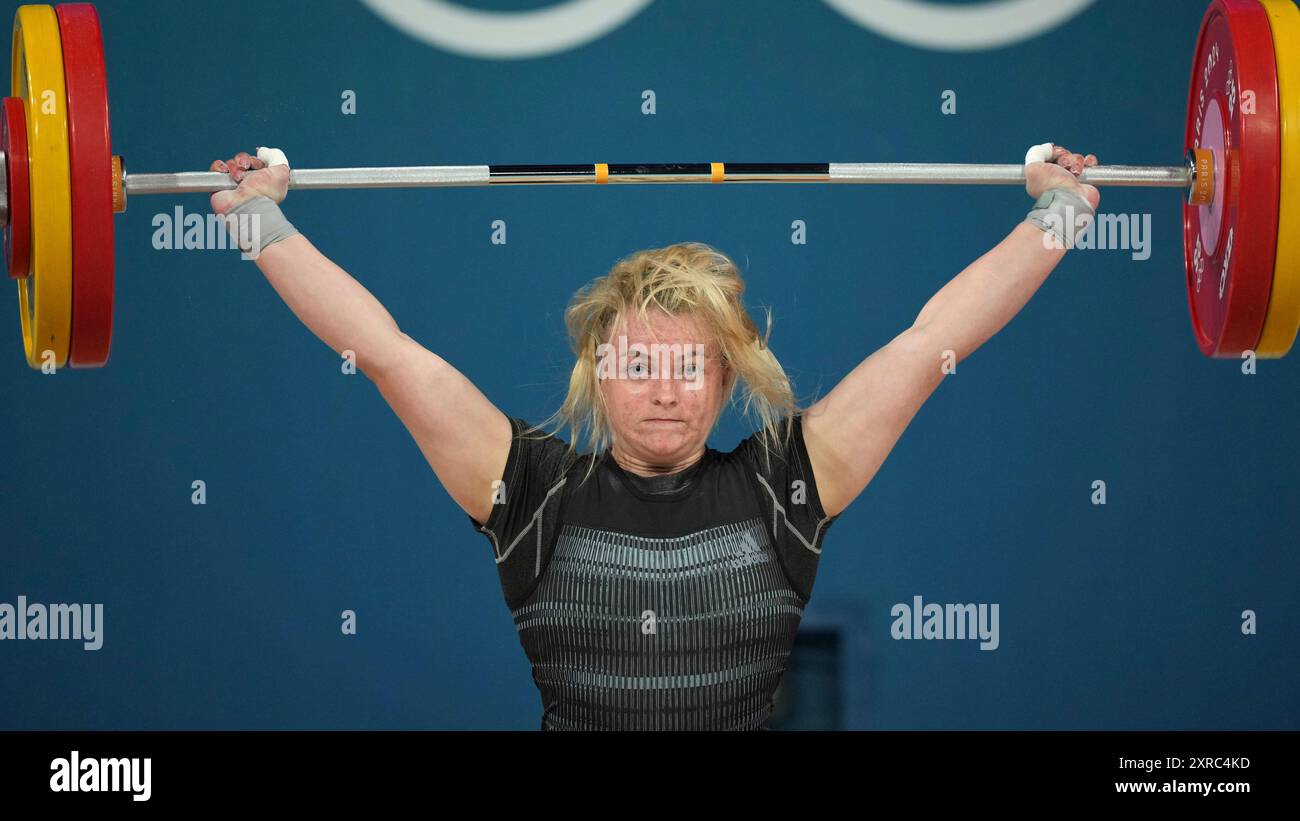 Individual Neutral Athlete Siuzanna Valodzka competes during the women