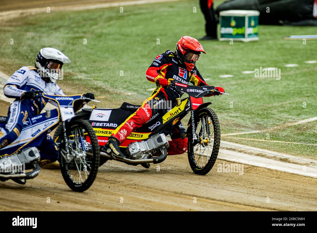 Wroclaw, Lower Silesia, Poland. 9th Aug, 2024. JAKUB KRAWCZYK during a match of the Speedway PGE Ekstraliga is between WTS Sparta Wroclaw and Motor Lublin, August 9, 2024. Wroclaw, Poland. In photo: (Credit Image: © Mateusz Birecki/ZUMA Press Wire) EDITORIAL USAGE ONLY! Not for Commercial USAGE! Stock Photo