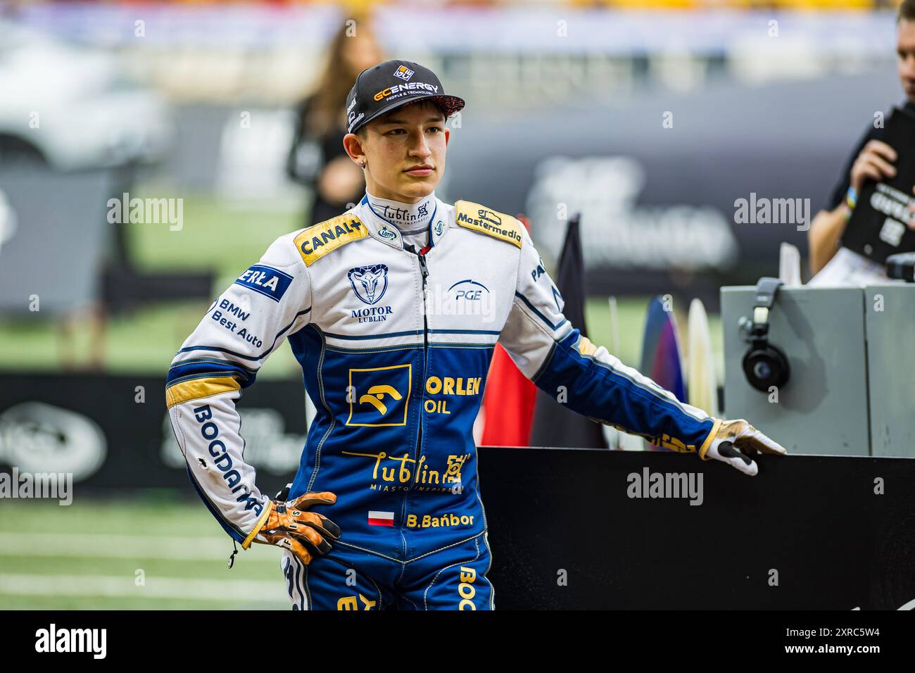 Wroclaw, Lower Silesia, Poland. 9th Aug, 2024. BARTOSZ BANBOR during a match of the Speedway PGE Ekstraliga is between WTS Sparta Wroclaw and Motor Lublin, August 9, 2024. Wroclaw, Poland. In photo: (Credit Image: © Mateusz Birecki/ZUMA Press Wire) EDITORIAL USAGE ONLY! Not for Commercial USAGE! Stock Photo