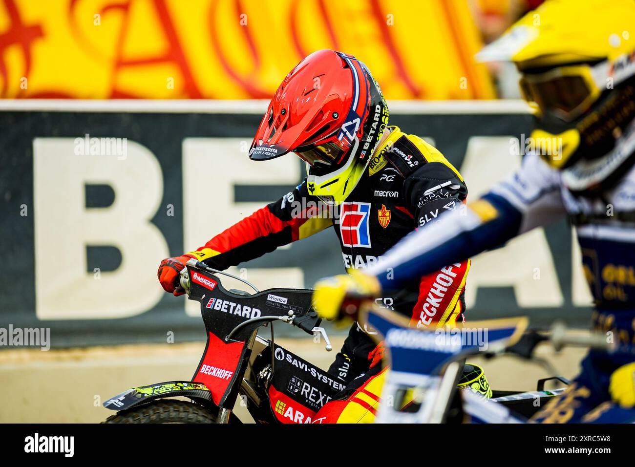 Wroclaw, Lower Silesia, Poland. 9th Aug, 2024. ARTEM LAGUTA during a match of the Speedway PGE Ekstraliga is between WTS Sparta Wroclaw and Motor Lublin, August 9, 2024. Wroclaw, Poland. In photo: (Credit Image: © Mateusz Birecki/ZUMA Press Wire) EDITORIAL USAGE ONLY! Not for Commercial USAGE! Stock Photo