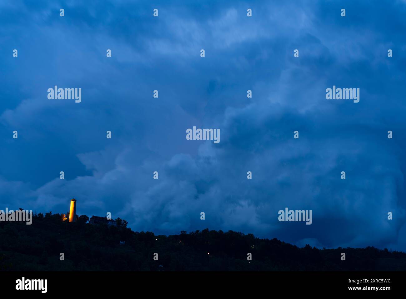 Supercell with heavy thunderstorm over Jena in Thuringia. Stock Photo