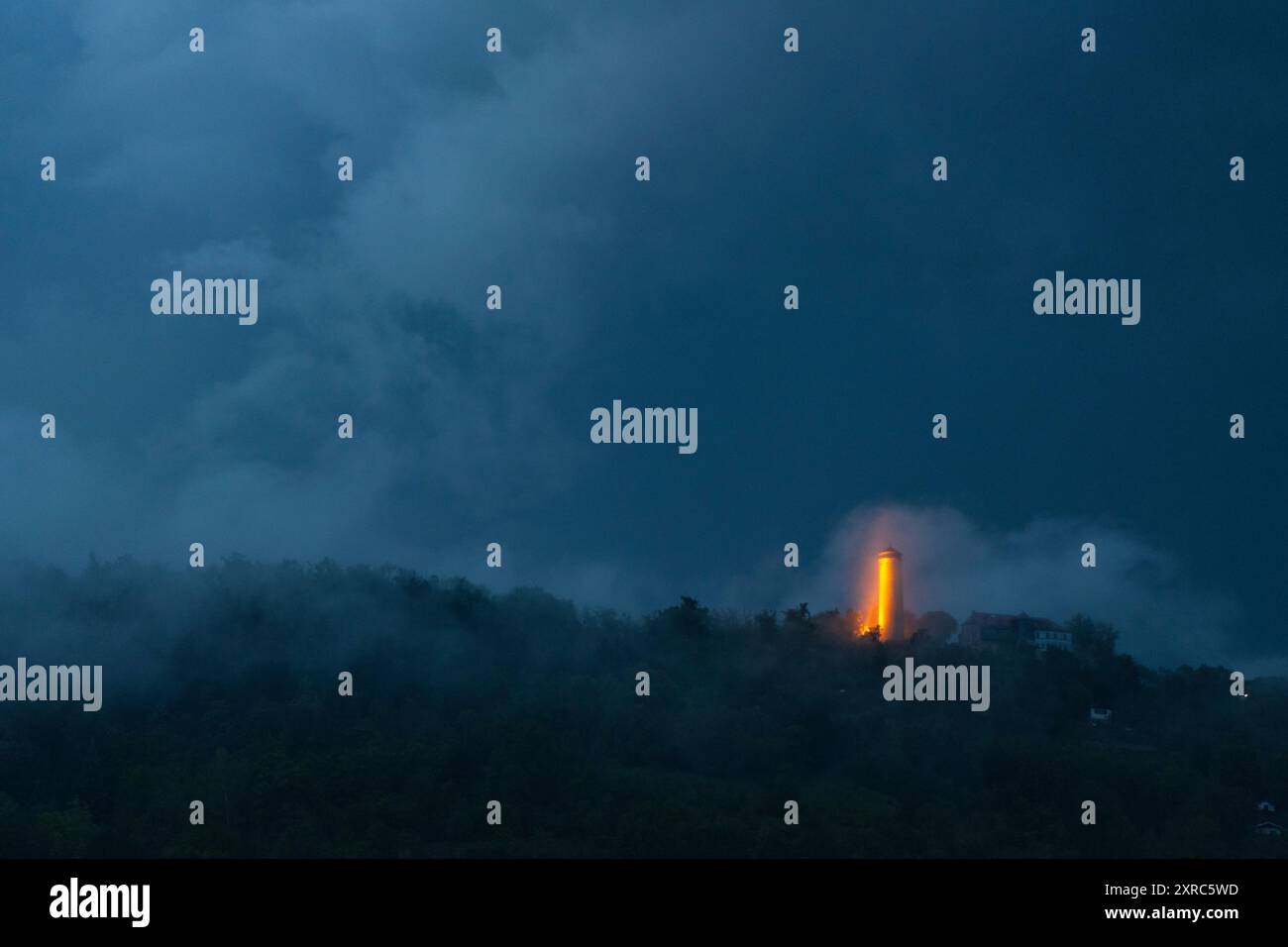 Supercell with heavy thunderstorm over Jena in Thuringia. Stock Photo
