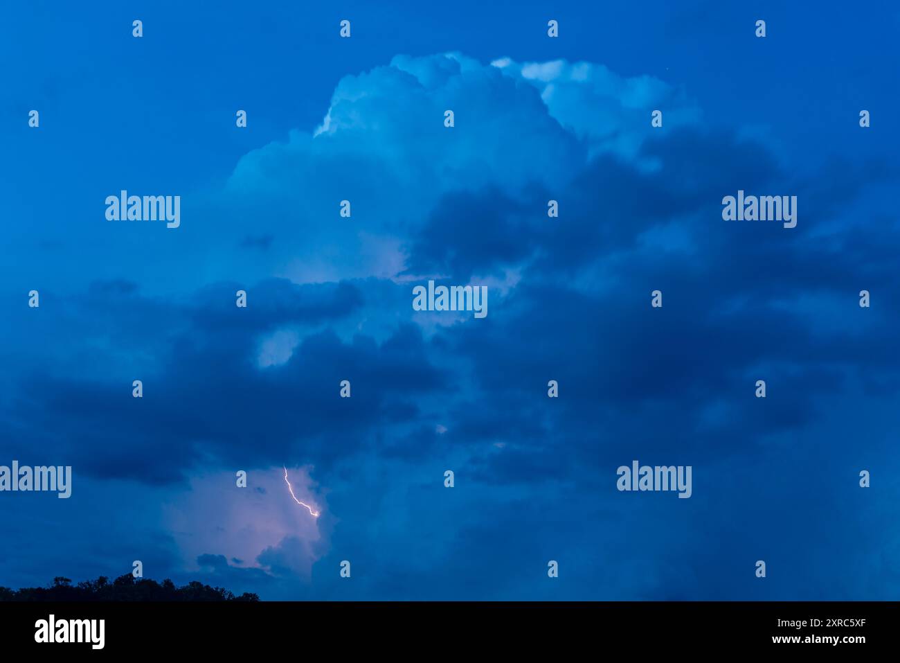 Supercell with heavy thunderstorm over Jena in Thuringia. Stock Photo
