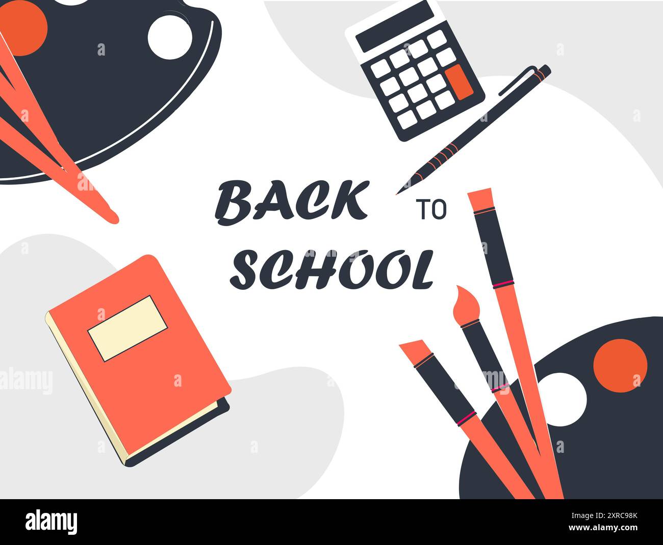 Welcome back to school vector banner design with text and school ...