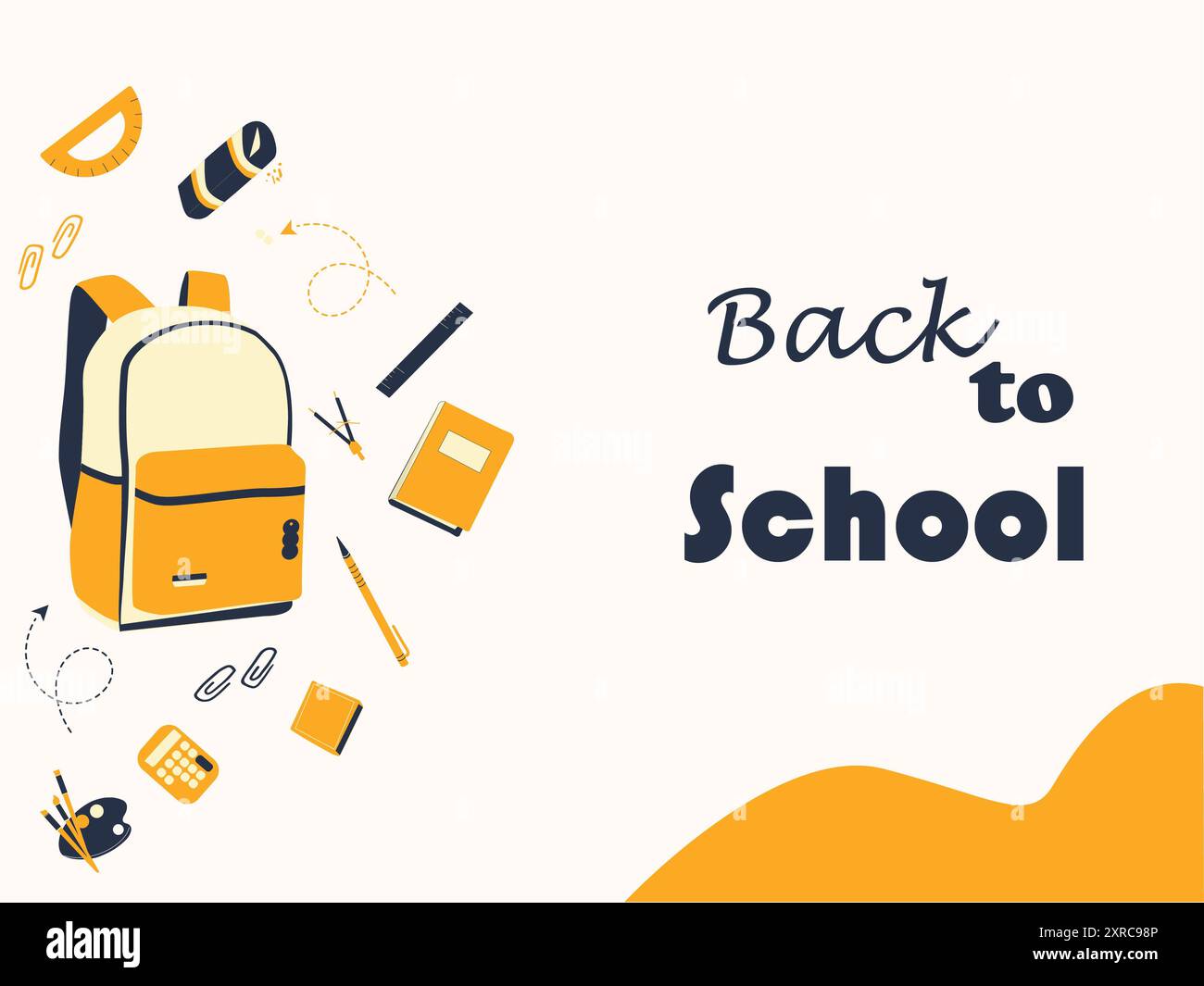 Welcome back to school vector banner design with text and school ...