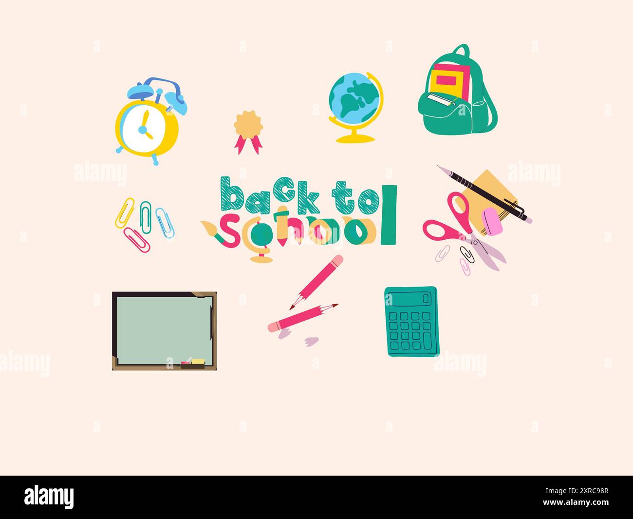 Welcome back to school vector banner design with text and school ...