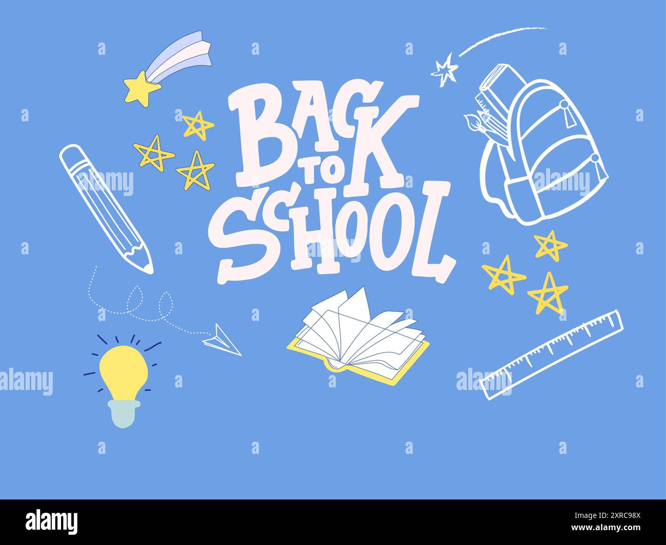Welcome back to school vector banner design with text and school ...
